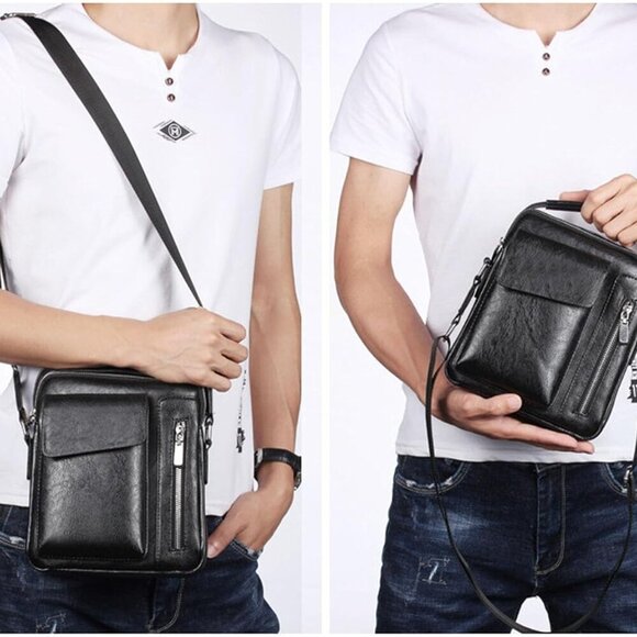 Classic Vintage Messenger Bag for Men - Practical & Chic Office Accessory - Picture 3 of 7